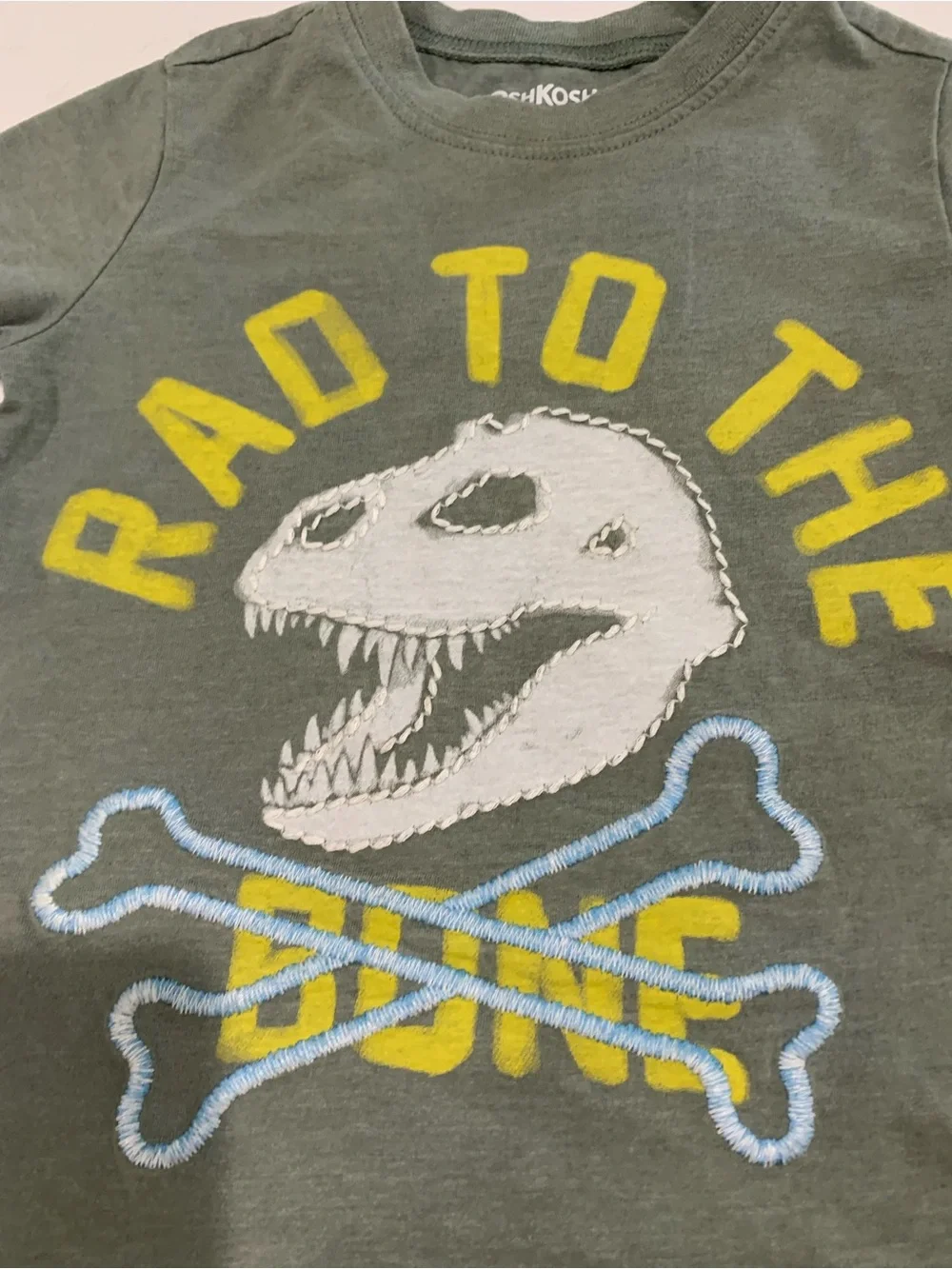 OshKosh B'gosh Green 'Rad to the Bone' Dino Graphic Tee - Kids Size 4